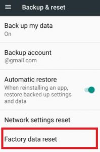 factory data reset phone 7.0 Nougat