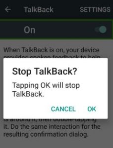 stop phone speaking android