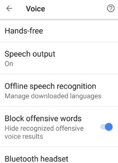 Block offensive words in voice settings nougat