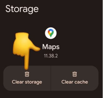 Clear data Google Maps app Android Phones