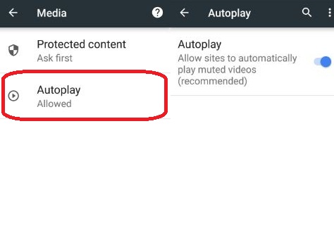 Disable automatically play videos in Google chrome android