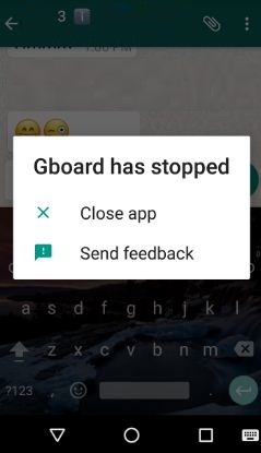 Gboard has stopped working on android