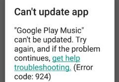 Google play store error code 924