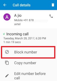 How to block number in android 7.0 nougat phone