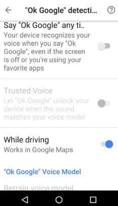 OK Google detection in Assistant settings