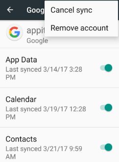 Remove Google account from your android device