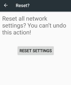 Reset android nougat phone network settings