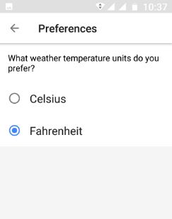 Imposta la temperatura del tempo come Fahrenheit in My Day