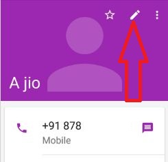Tap pencil icon in contact number