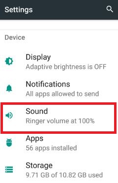 Touch sound in device section moto G4 plus