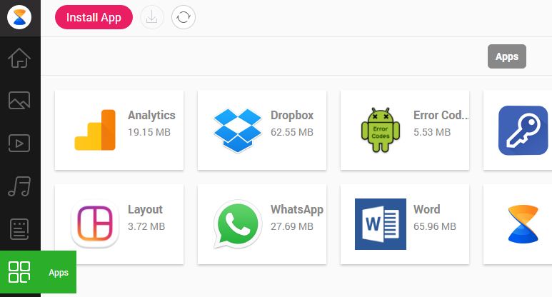 Transfer apps android to PC using Xender