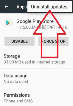 Uninstall play store updates android nougat phone