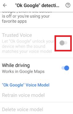 Use Ok Google to unlock your device