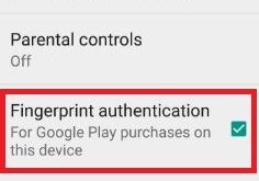 enable fingerprint authentication for Google play purchases