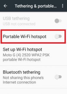 turn off portable wifi hotspot in nougat 7.0 phone