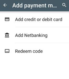 Add payment method in Play store to purchase apps or games