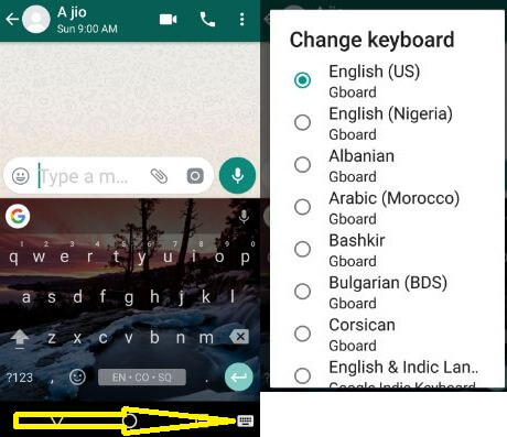 Change keyboard language android 7.0 phone