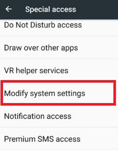 Change system settings in android nougat phone