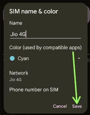 Change the SIM Name and Color on Android 12 and Android 11