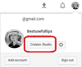 Creator studio in YouTube