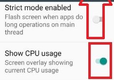 Enable show CPU usage nougat