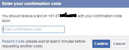 Enter confirmation code