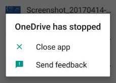 Fix Microsoft oneDrive has stopped working android phone