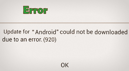 Google play store error 920