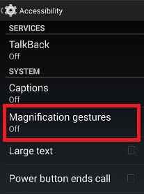 Magnification gesture settings in lollipop