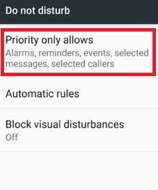 Priority only allows settings in DND settings