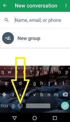 Tap emoji icon in Gboard keyboard