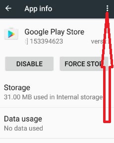 Tap more to uninstall play store update