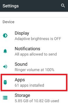 Touch apps in settings nougat 7.0 phone