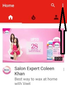 Touch profile icon in youtube app android