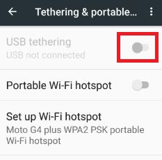 Turn off USB tethering nougat 7.0 smartphone
