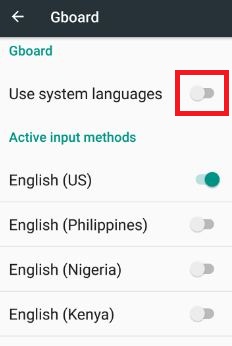 change Gboard languages in android device