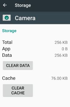 clear cache & data of camera app in android 7.0 phone