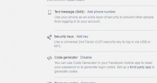 enable two factor authentication facebook