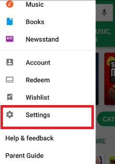 settings in play store in nougat device