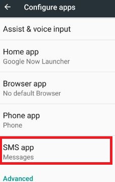 By default set SMS app in android nougat