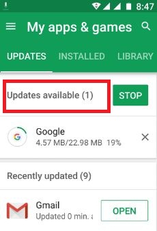 Check Update available keyboard app