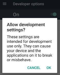 Developer settings in nougat 7.0 device