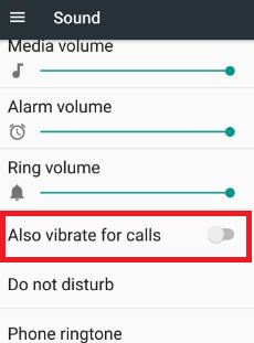 Enable vibratation for calls on android 7