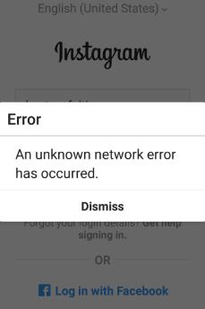 Fix unknown network error on Instagram