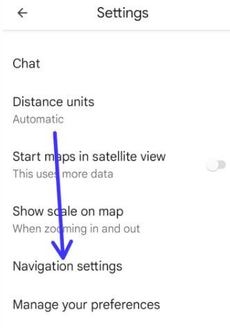 Google Maps Navigation Settings