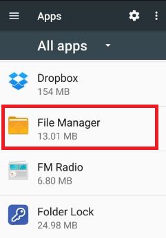 Open File manager to fix error