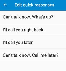 Quick resonse text message instead call on android