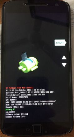 Start button see when android phone is recovery mode