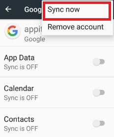 Sync app in your android nougat