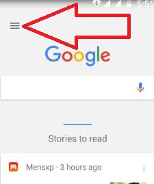 Tap menu in Google App settings